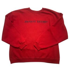 Vtg Jerzees 2XL "Private Energy" Oversize Red Pullover Sweatshirt Super Sweats